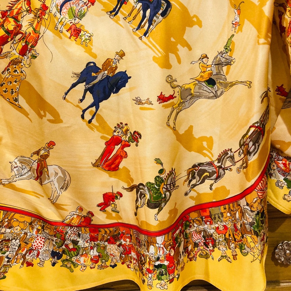 Hermès  Silk Scarf Print "Cirque Molier"  Blouse - Picture 9 of 13